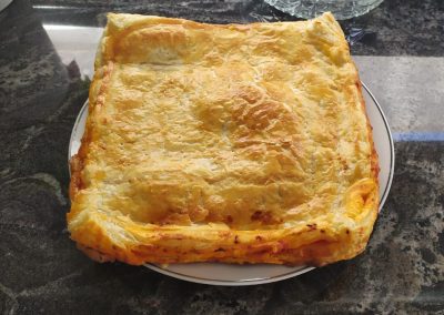 EMPANADA DE ZAMBURIÑAS Y HUEVO