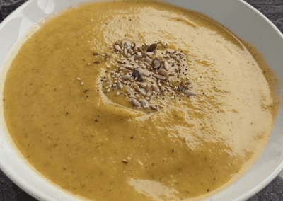 PURÉ DE BERENJENA Y CALABAZA CON LECHE